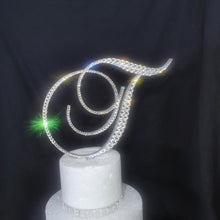 Load image into Gallery viewer, Swarovski Crystal Letter Cake Topper: 6" Monogram Initial
