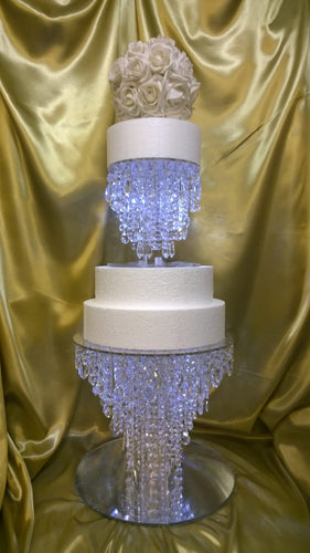 Cake stand Chandelier cake stand [ crystal cake stand [ wedding cake stand + LED lights by Crystal wedding uk