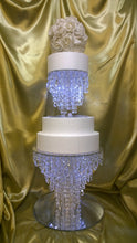 Load image into Gallery viewer, Cake stand wedding Chandelier crystal Cake Stand Set 8" &amp; 12" tall cake Display with LED
