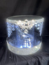 Load image into Gallery viewer, Glass shoe slipper wedding cake stand by Crystal wedding uk
