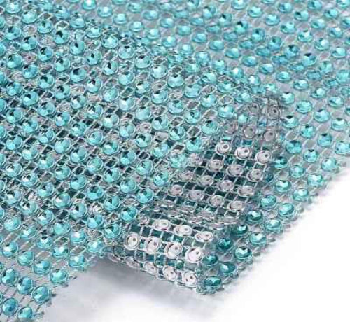 Aqua Diamante ribbon, Crystal effect cake trim, BUY 1 GET 1 FREE diamond mesh, bling mesh 1 Meter cake trim. by Crystal wedding uk