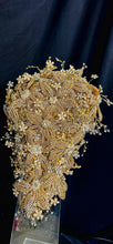 Load image into Gallery viewer, Gold Rhinestone Crystal Bridal Bouquet: Sparkling Wedding Accessory
