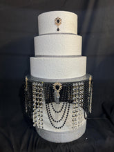 Load image into Gallery viewer, Pearl wedding cake stand, Vintage style ,art deco, Gatsby wedding cake plate. by Crystal wedding uk
