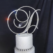 Load image into Gallery viewer, Swarovski Crystal Letter Cake Topper: 6" Monogram Initial
