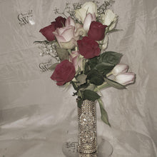 Load image into Gallery viewer, Bling Bouquet Holder, rhinestone crystal Diamonte holder, Rhinestone &amp; pearl Wedding Bouquet Holder , Glam Bling Bouquet Holders
