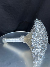 Load image into Gallery viewer, Luxury Silver Crystal Bridal Keepsake Bouquet – Handmade Beaded Wedding Bouquet -
