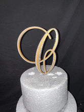 Load image into Gallery viewer, Monogram Wedding Cake Topper: Pearl &amp; Crystal Initial, Wedding gift , Engagement custom topper 6"
