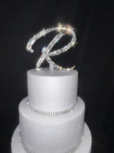 Load image into Gallery viewer, Crystal Initial Cake Topper - Handmade Glass letter A-Z Cake topper , Wedding Keepsake
