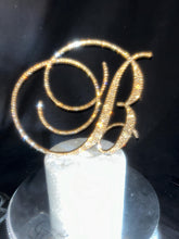 Load image into Gallery viewer, Swarovski Crystal Monogram Cake Topper: Custom Initial, 6" Tall
