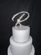 Load image into Gallery viewer, Crystal Initial Cake Topper - Handmade Glass letter A-Z Cake topper , Wedding Keepsake
