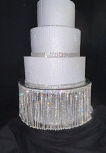 Load image into Gallery viewer, Crystal Rhinestone Cake Stand with LED Glow – Luxury Wedding Cake Stand, Fairytale Crystal Dessert Table Stand, Glam Event Decor
