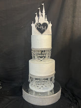 Load image into Gallery viewer, Crystal Chandelier Wedding Cake Separator – LED Tiered cake Stand, Set of 2 (6" &amp; 8")
