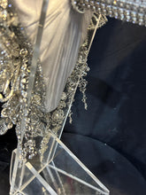 Load image into Gallery viewer, Sparkly Silver Brooch Bouquet, Crystal Rhinestone Wedding Flowers
