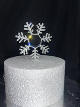Load image into Gallery viewer, Personalized Crystal Snowflake Cake Topper: Swarovski Rhinestone wedding gift
