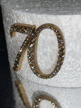 Load image into Gallery viewer, Gold Rhinestone Number Cake Topper: Swarovski Crystal Anniversary
