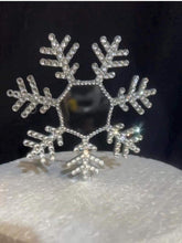 Load image into Gallery viewer, Personalized Crystal Snowflake Cake Topper: Swarovski Rhinestone wedding gift
