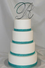 Load image into Gallery viewer, Swarovski Crystal Letter Cake Topper:Bling Wedding Decoration
