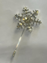 Load image into Gallery viewer, Crystal Snowflake Boutonniere: Winter Wedding Rhinestone Corsage
