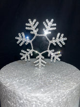 Load image into Gallery viewer, Personalized Crystal Snowflake Cake Topper: Swarovski Rhinestone wedding gift

