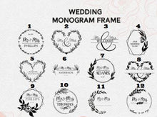Load image into Gallery viewer, Personalised Engraved Wood Slice, Rustic Wedding Cake Stand
