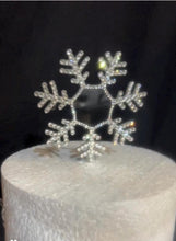 Load image into Gallery viewer, Personalized Crystal Snowflake Cake Topper: Swarovski Rhinestone wedding gift
