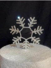 Load image into Gallery viewer, Personalized Crystal Snowflake Cake Topper: Swarovski Rhinestone wedding gift
