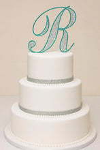Load image into Gallery viewer, Swarovski Crystal Letter Cake Topper:Bling Wedding Decoration
