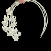 Load image into Gallery viewer, Crecsent Pearl &amp; Lily bouquet : Crystal Rhinestone Bridal flowers

