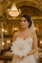 Load image into Gallery viewer, Feather Crystal Bridal Bouquet: Gatsby Wedding, Bridesmaid Bouquet
