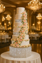 Load image into Gallery viewer, Crystal Chandelier Cake Stand – LED Light, Acrylic Base
