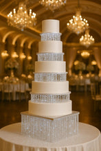 Load image into Gallery viewer, Crystal Chandelier Cake Stand – LED Light, Acrylic Base
