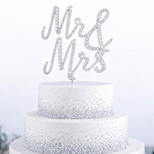 Load image into Gallery viewer, Crystal wedding cake topper, Swarovski bling, Sparkly wedding decor 6" wide CLEAR Rhinestone Bling topper
