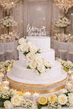Load image into Gallery viewer, Swarovski Crystal WERE ENGAGED Cake Topper, CLEAR Rhinestone Bling topper
