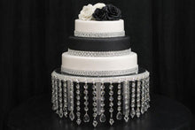 Load image into Gallery viewer, Luxury Crystal Wedding Cake Stand | Cascading Crystal Beaded Cake Stand | Elegant Wedding &amp; Event Display Decor by Crystal wedding uk
