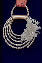 Load image into Gallery viewer, Pearl Bridal Bouquet, Rhinestone Flower,Art Deco style Elegant Wedding Accessory
