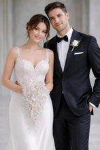 Load image into Gallery viewer, Ivory Pearl &amp; Crystal Bridal Bouquet Rhinestone Wedding bouquet Silver brides Flowers
