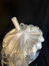 Load image into Gallery viewer, Trailing Brooch Bouquet: Silver Rhinestone Jewel Wedding Bouquet
