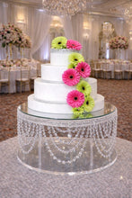Load image into Gallery viewer, Cake Stand Drape Chandelier Style, tall cake plate
