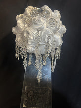 Load image into Gallery viewer, Trailing Brooch Bouquet: Silver Rhinestone Jewel Wedding Bouquet
