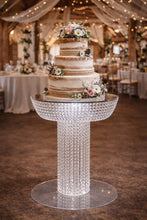 Load image into Gallery viewer, Crystal Chandelier Cake Stand: LED Wedding Cake Platform
