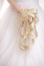 Load image into Gallery viewer, Luxury Crystal “Fountain Fall” Bridal Bouquet – Aurora Borealis Wedding Keepsake
