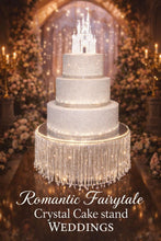 Load image into Gallery viewer, Crystal Rhinestone Cake Stand with LED Glow – Luxury Wedding Cake Stand, Fairytale Crystal Dessert Table Stand, Glam Event Decor
