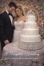 Load image into Gallery viewer, Crystal Rhinestone Wedding Cake Stand Luxury Gold Cake Stand, Elegant Bridal Cake Display, Wedding Decor, Engagement &amp; Reception Centerpiece
