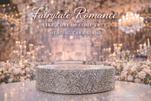 Load image into Gallery viewer, Silver Crystal Cake Stand | Rhinestone Wedding Cake Stand | Glam Wedding Decor | Sparkly Cake Display | Luxury Cake Stand
