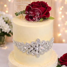 Load image into Gallery viewer, Rhinestone Cake Brooch with Food Grade Picks Luxury Wedding Cake Bling | Crystal Cake Decoration

