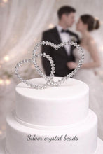 Load image into Gallery viewer, Crystal Heart Wedding Cake Topper Elegant wedding Cake Decoration Engagement cake topper
