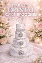 Load image into Gallery viewer, Crystal Rhinestone Cake Brooch: Wedding Cake Decoration
