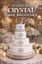 Load image into Gallery viewer, Crystal Rhinestone Cake Brooch: Wedding Cake Decoration (6.8cm)
