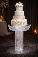 Load image into Gallery viewer, Crystal Chandelier Cake Stand: LED Wedding Cake Platform
