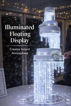 Load image into Gallery viewer, Cake stand Crystal Chandelier Wedding Cake Stand with LED Lights - Illusion 3 Tier Set
